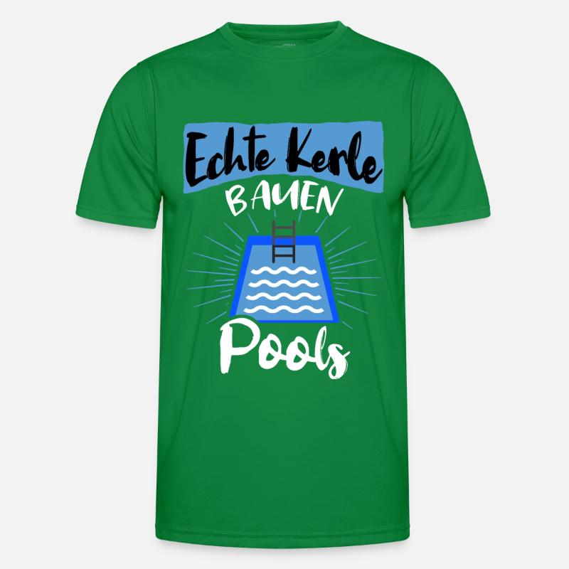 Pool Sprüche Poolbauer Poolbecken Gartenpool Männer Funktions-T-Shirt