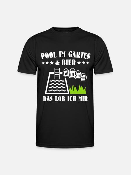Pool Poolbauer Poolbecken - Männer Funktions-T-Shirt - Schwarz