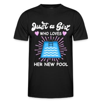 Pool Girls Pool Builder Pool Pool Swimming - Men's Functional T-Shirt - black - Front - AI Model Male 178 dark (178cm)