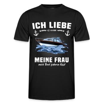 Kapitän Geschenk Bootsführerschein Motorboot Käptn - Männer Funktions-T-Shirt - Schwarz - Vorne - AI Model Male 178 dark (178cm)