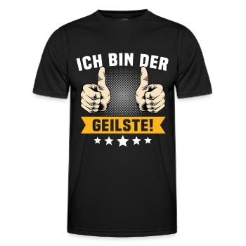 Geiler Typ Geil Ich bin der Geilste - Männer Funktions-T-Shirt - Schwarz - Vorne - AI Model Male 178 dark (178cm)