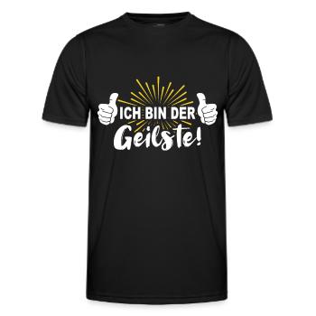 Geiler Typ Geil Ich bin der Geilste - Männer Funktions-T-Shirt - Schwarz - Vorne - AI Model Male 178 dark (178cm)