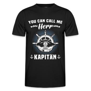Bootsführerschein Segeln Boot Käpitän - Männer Funktions-T-Shirt - Schwarz - Vorne - AI Model Male 178 dark (178cm)