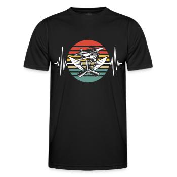 Flying RC Airplane Modèle d’avion Modèle d’avion - T-shirt sport Homme - noir - Devant - AI Model Male 178 dark (178cm)