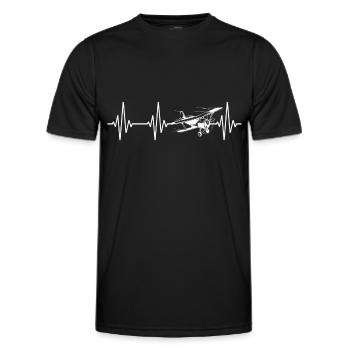 Pilote d’avion ECG volant Modèle d’avion - T-shirt sport Homme - noir - Devant - AI Model Male 178 dark (178cm)