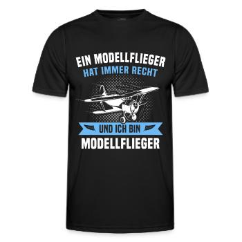 Modellflieger Modellflug Modellfliegen - Männer Funktions-T-Shirt - Schwarz - Vorne - AI Model Male 178 dark (178cm)