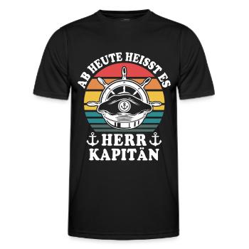Bootsführerschein Segeln Boot Kapitän - Männer Funktions-T-Shirt - Schwarz - Vorne - AI Model Male 178 dark (178cm)