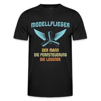 Modellflug Modellflieger Modellfliegen - Männer Funktions-T-Shirt - Schwarz - Vorne - AI Model Male 178 dark (178cm)