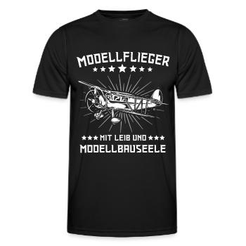Modellflug Modellflieger Modellfliegen - Männer Funktions-T-Shirt - Schwarz - Vorne - AI Model Male 178 dark (178cm)