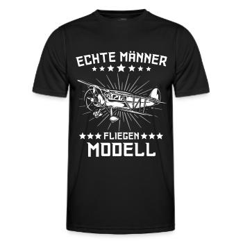 Modellflug Modellflieger Modellfliegen - Männer Funktions-T-Shirt - Schwarz - Vorne - AI Model Male 178 dark (178cm)
