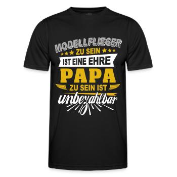 Modellflieger Papa Modellflug Modellfliegen - Männer Funktions-T-Shirt - Schwarz - Vorne - AI Model Male 178 dark (178cm)