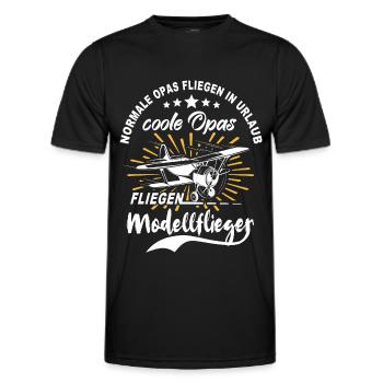 Modellflieger Opa Modellflug Modellfliegen - Männer Funktions-T-Shirt - Schwarz - Vorne - AI Model Male 178 dark (178cm)