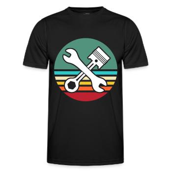 Tournevis Mécanicien Auto Tool - T-shirt sport Homme - noir - Devant - AI Model Male 178 dark (178cm)