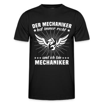 Mechaniker Automechaniker KFZ Mechaniker - Männer Funktions-T-Shirt - Schwarz - Vorne - AI Model Male 178 dark (178cm)