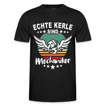 Mechaniker Automechaniker KFZ Mechaniker - Männer Funktions-T-Shirt - Schwarz - Vorne - AI Model Male 178 dark (178cm)
