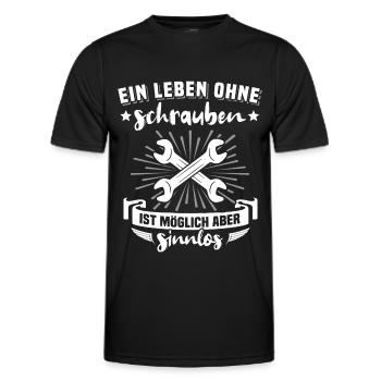 Schrauber Mechaniker Autoschlosser Schrauben - Männer Funktions-T-Shirt - Schwarz - Vorne - AI Model Male 178 dark (178cm)