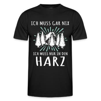 Harz Urlaub Harzer - Männer Funktions-T-Shirt - Schwarz - Vorne - AI Model Male 178 dark (178cm)