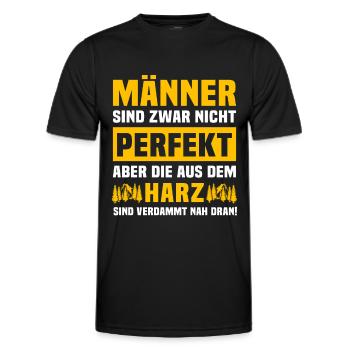 Harz Männer Harzer Mann - Männer Funktions-T-Shirt - Schwarz - Vorne - AI Model Male 178 dark (178cm)