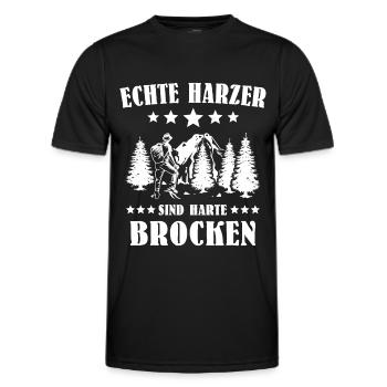 Harzer Brocken Harz - Männer Funktions-T-Shirt - Schwarz - Vorne - AI Model Male 178 dark (178cm)