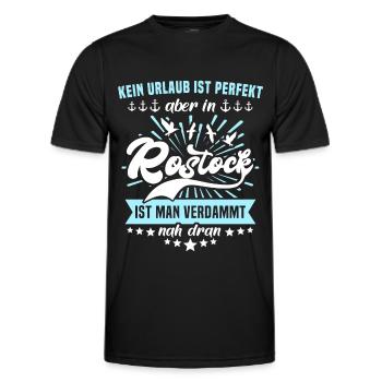 Rostock Ostsee Rostocker - Männer Funktions-T-Shirt - Schwarz - Vorne - AI Model Male 178 dark (178cm)