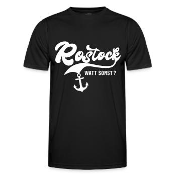 Rostock Sprüche Rostocker - Männer Funktions-T-Shirt - Schwarz - Vorne - AI Model Male 178 dark (178cm)