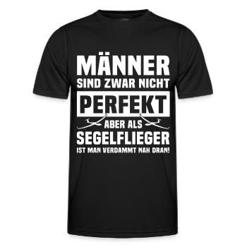 Segelfliegen Segelflug Segelflieger - Männer Funktions-T-Shirt - Schwarz - Vorne - AI Model Male 178 dark (178cm)