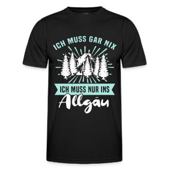 Allgäu Sprüche Allgaeu - Männer Funktions-T-Shirt - Schwarz - Vorne - AI Model Male 178 dark (178cm)