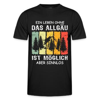 Allgäu Sprüche Allgaeu - Männer Funktions-T-Shirt - Schwarz - Vorne - AI Model Male 178 dark (178cm)
