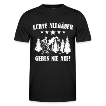 Allgäu Sprüche Allgäuer - Männer Funktions-T-Shirt - Schwarz - Vorne - AI Model Male 178 dark (178cm)