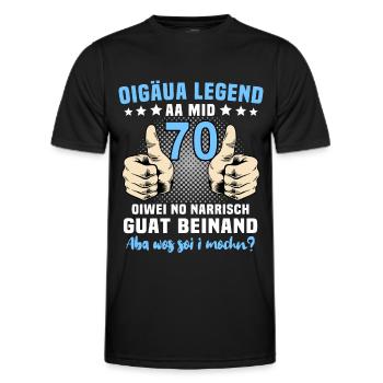 Allgäuer 70. Geburtstag 70 Jahre Allgäu - Männer Funktions-T-Shirt - Schwarz - Vorne - AI Model Male 178 dark (178cm)