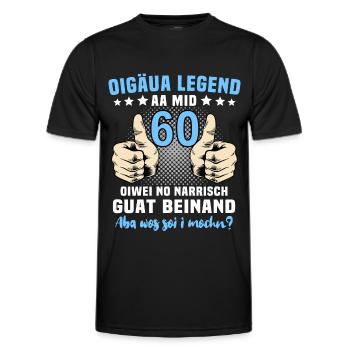 Allgäuer 60. Geburtstag 60 Jahre Allgäu - Männer Funktions-T-Shirt - Schwarz - Vorne - AI Model Male 178 dark (178cm)