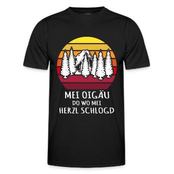 Allgäu Dialekt Allgäuisch Allgäuer - Männer Funktions-T-Shirt - Schwarz - Vorne - AI Model Male 178 dark (178cm)