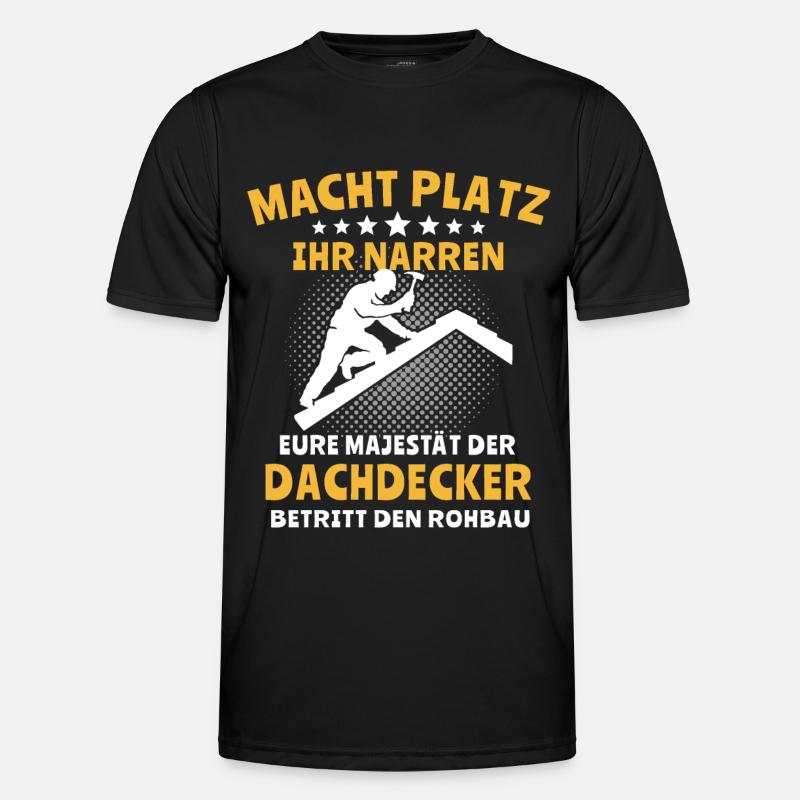 Dachdecker Dachspengler Dachdecken Dachklempner - Männer Funktions-T-Shirt - Schwarz