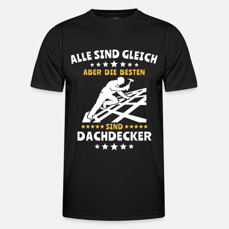Dachdecker Dachspengler Dachdecken Dachklempner - Männer Funktions-T-Shirt - Schwarz