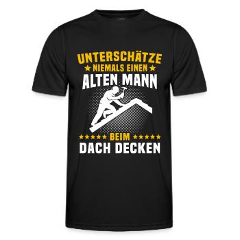 Dachdecker Sprüche Dachdecken - Männer Funktions-T-Shirt - Schwarz - Vorne - AI Model Male 178 dark (178cm)