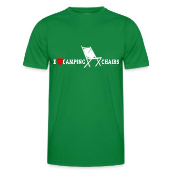 Camping Klappstuhl Campen Ich Liebe Klappstühle - Männer Funktions-T-Shirt - Kelly Green - Vorne - AI Model Male 178 dark (178cm)
