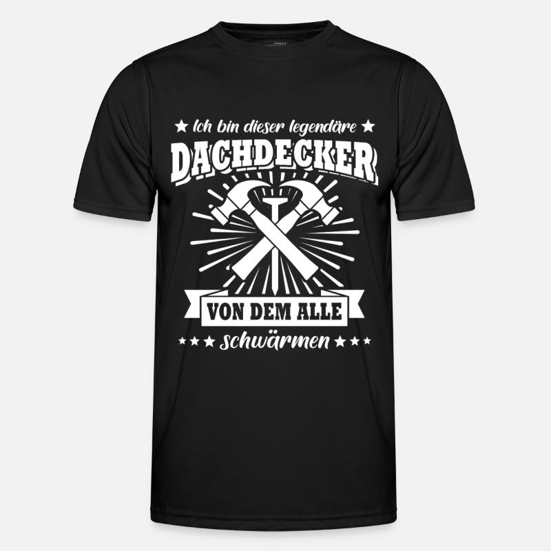 Dachdecker - Männer Funktions-T-Shirt - Schwarz