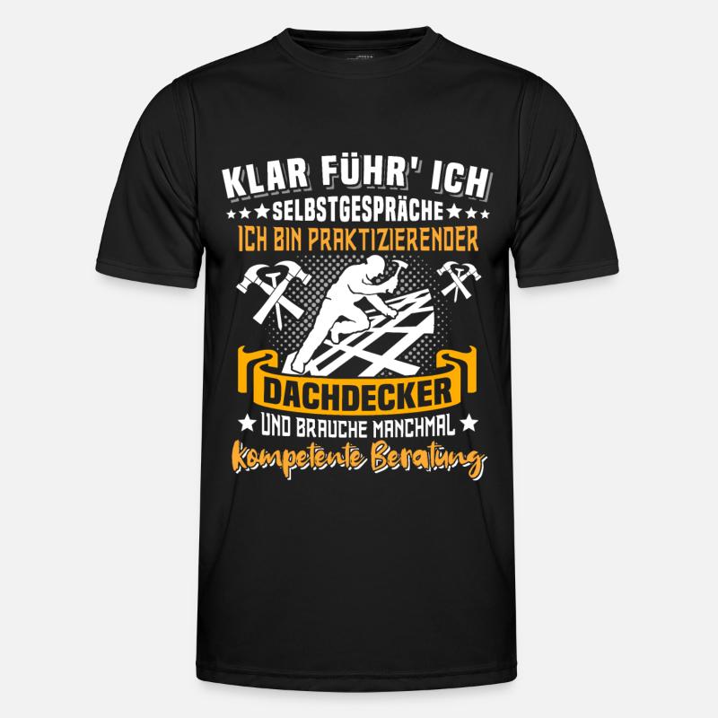 Dachdecker Dachspengler Dachklempner Dachdecken - Männer Funktions-T-Shirt - Schwarz