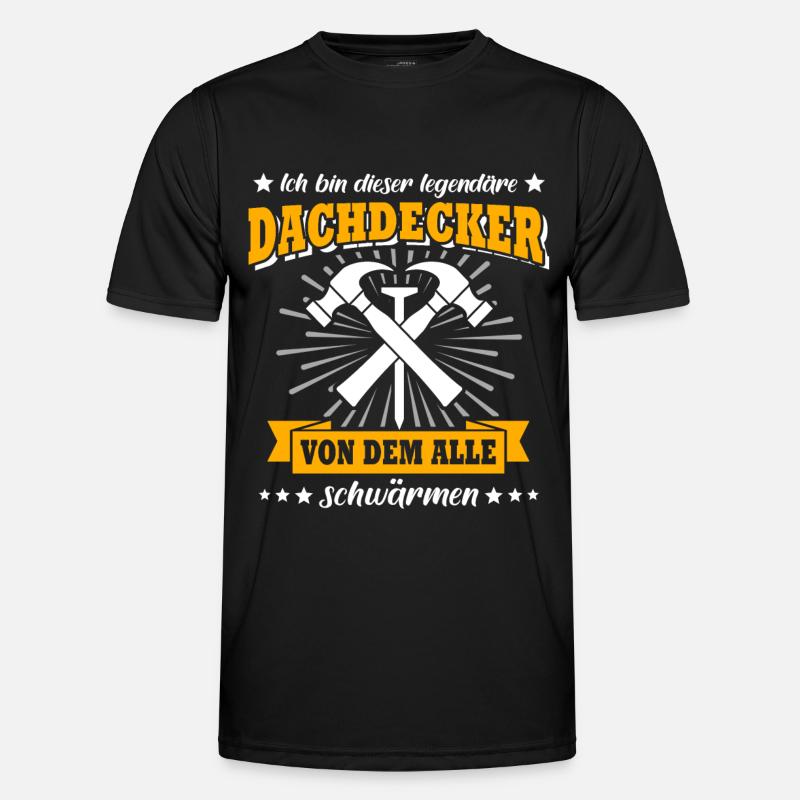 Dachdecker Dachspengler Dachklempner Dachdecken - Männer Funktions-T-Shirt - Schwarz