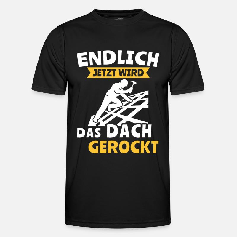 Dachdecker Dachspengler Dachdecken Dachklempner - Männer Funktions-T-Shirt - Schwarz