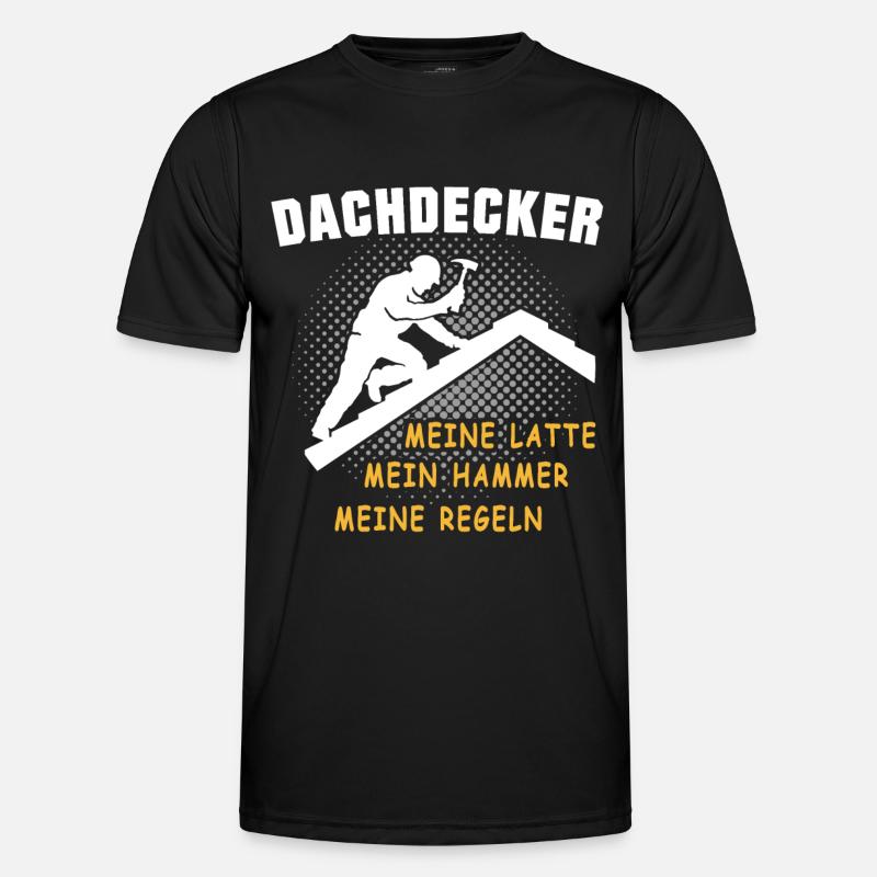 Dachdecker Dachspengler Dachdecken Dachklempner - Männer Funktions-T-Shirt - Schwarz