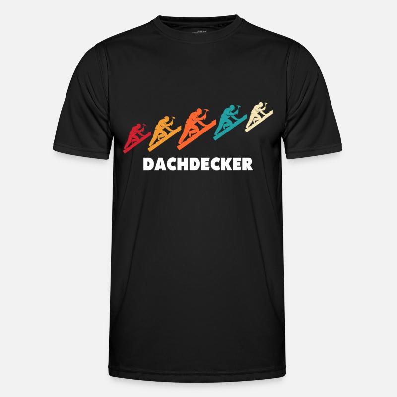 Dachdecker Dachspengler Dachdecken Dachklempner - Männer Funktions-T-Shirt - Schwarz