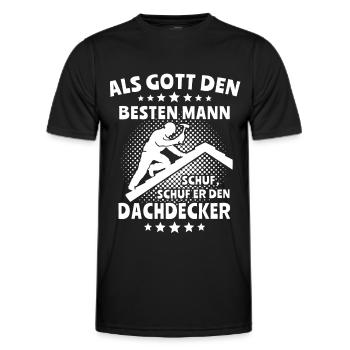 Dachdecker Dachdecken - Männer Funktions-T-Shirt - Schwarz - Vorne - AI Model Male 178 dark (178cm)