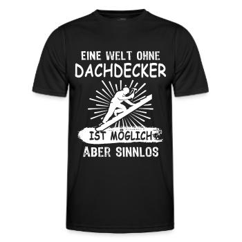 Dachdecker Dachdecken - Männer Funktions-T-Shirt - Schwarz - Vorne - AI Model Male 178 dark (178cm)
