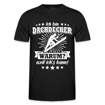Dachdecker Dachdecken - Männer Funktions-T-Shirt - Schwarz - Vorne - AI Model Male 178 dark (178cm)