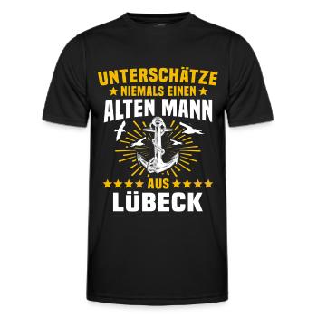 Lübeck Sprüche Hansestadt Luebeck - Männer Funktions-T-Shirt - Schwarz - Vorne - AI Model Male 178 dark (178cm)
