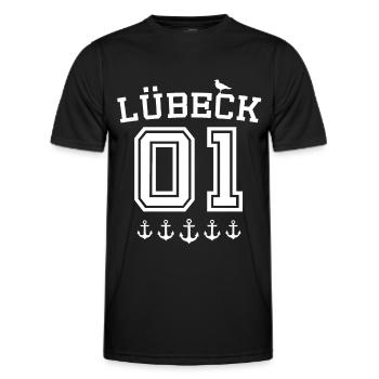 Lübeck Sprüche Hansestadt Luebeck - Männer Funktions-T-Shirt - Schwarz - Vorne - AI Model Male 178 dark (178cm)