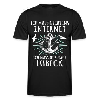 Lübeck Sprüche Hansestadt Luebeck - Männer Funktions-T-Shirt - Schwarz - Vorne - AI Model Male 178 dark (178cm)