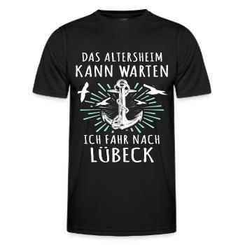 Lübeck Sprüche Hansestadt Luebeck - Männer Funktions-T-Shirt - Schwarz - Vorne - AI Model Male 178 dark (178cm)