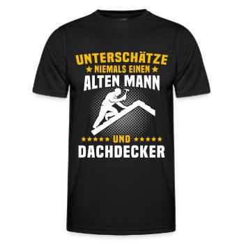 Dachdecker Sprüche Dachdecken - Männer Funktions-T-Shirt - Schwarz - Vorne - AI Model Male 178 dark (178cm)
